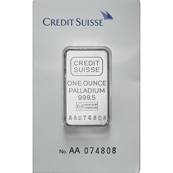 1 oz Palladium Bar In Assay