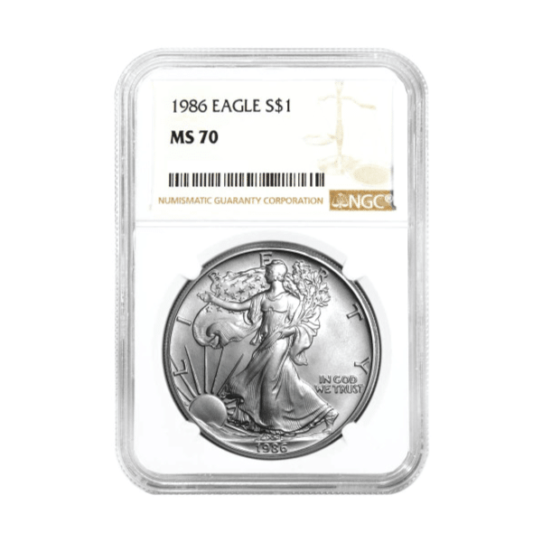1986 Silver American Eagle MS70 NGC
