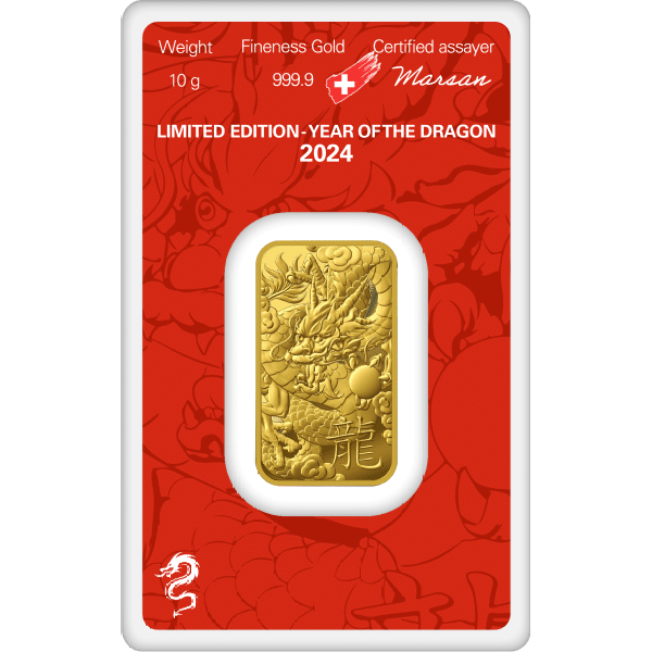 2024 10 Gram Lunar Year Of The Dragon Gold Bar