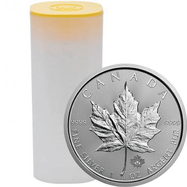 2026 Mint Roll 1 oz Silver Maple Leaf BU (25 Coins)