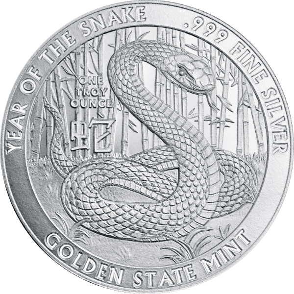 1 oz Year of the Snake Silver Round