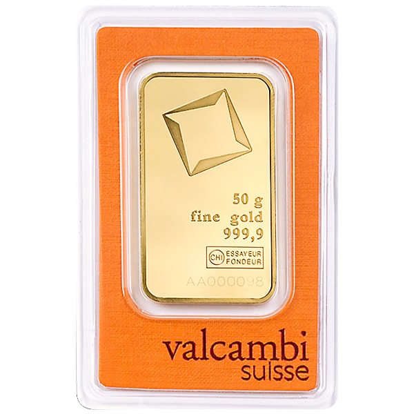50 Gram Gold Bar Valcambi