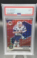2021 PANINI MOSAIC RED MOSAIC #284 TOM BRADY PSA 9