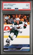 2023 UPPER DECK #215 BROCK FABER YOUNG GUNS RC ROOKIE PSA 9