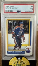 1986 Topps #3 Wayne Gretzky. Edmonton Oilers HOF Hockey. Card PSA 7 NEAR MINT #3