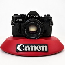 Canon AE-1 Black SLR Camera w/ New FD 50mm f/1.8 Serviced & Tested Fully Working