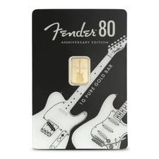 1 Gram PAMP Suisse Fender 80th Anniversary Edition Gold Bar (New w/ Assay)