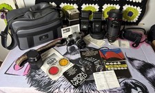 MINT Nikon FG 35mm Film Camera Lot Ultimate Estate Time Capsule TESTED Pristine