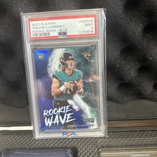 2022 Panini Prizm Trevor Lawrence Rookie Wave Blue RC PSA 9