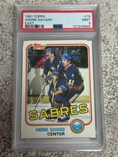 PSA 9 HOCKEY CARD 1981 TOPPS ANDRE SAVARD BUFFALO SABRES