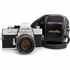 Vintage Minolta SR T 101 35mm SLR Film Camera MC Rokkor PF 55mm f1.7 Japan +Case
