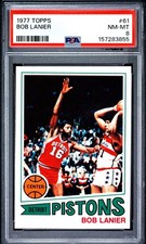 1977 TOPPS #61 BOB LANIER PISTONS HOF PSA 8