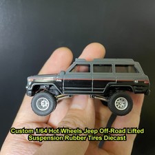 Custom 1:64 Diecast Truck Off-Road Lifted Suspension Real Riders Rubber Tires