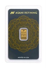 1 Gram Asahi 9999 Fine Gold Bar Sealed in Full Size Assay Card LBMA Certified