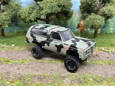 1985 Chevy Blazer K5 Lifted 4x4 Truck 1/64 Diecast Custom Greenlight Army Camo