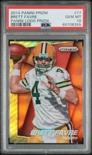 Brett Favre Panini Logo Prizm SSP PSA 10 GEM MINT 2014 Panini Prizm #77 POP 8