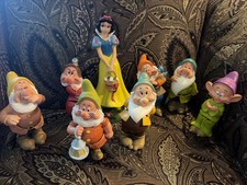 Disney Snow White Garden Statue 10" Resin Figurine DIG - And 7 6” Dwarfs