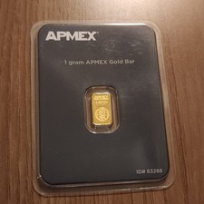 APMEX 1 gram .9999 fine Gold Bar in Assay