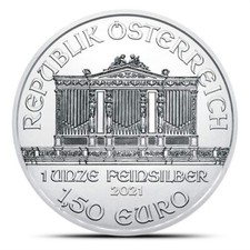 2021 Austria Philharmonic 1 ounce / .999 Fine Silver Coin B/U