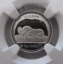 1988 Switzerland Lion of Luzern 1/10 oz Platinum NGC PF 70 Ultra Cameo ~ Top POP