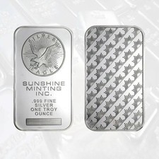 Sunshine Minting Silver Bar – .999 Fine Sealed Bullion – Troy Ounce