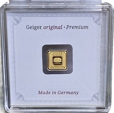 .5 or 1/2 half a gram Gram Geiger Edelmetalle Gold Bar In Assay Germany