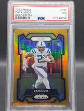 PSA 7 2023 Panini Prizm - Zack Moss #132 Gold Prizm Bookend 10/10