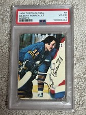 1976 TOPPS GLOSSY INSERT HOCKEY CARD PSA 4 GILBERT PERREAULT HOF BUFFALO SABRES