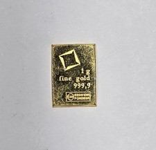 1 gram  .9999 Gold Bar Valcambi Suisse