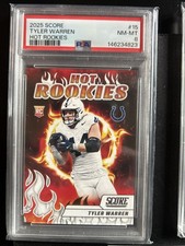 Tyler Warren 2025 Score PSA 8 (3)cardLot - Travis Hunter PSA 9/Relic Card