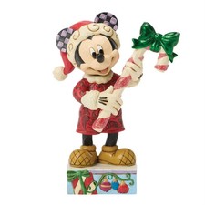 Jim Shore Disney Traditions Mickey with Candy Cane Figurine 5.5-Inch 6018711 New
