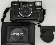 Minolta Hi-Matic AF2 35mm Film Camera 38mm f/2.8 Tested Working Strap Case Cap