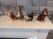Vintage 1980s Lady and the Tramp Disney Figurines Japan Complete set of 4