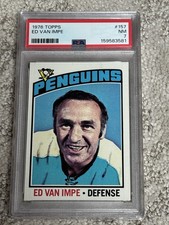1976 TOPPS HOCKEY CARD PSA 7 ED VAN IMPE PITTSBURGH PENGUINS