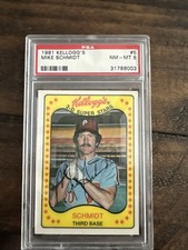 1981 KELLOGG’S # 5 MLB HOF MIKE SCHMIDT PSA 8 NM-MT LOW POP 49
