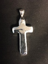 1 oz Cross w/Bail 999+ Fine Silver Bullion Bar Yeager's Poured Silver - YPS