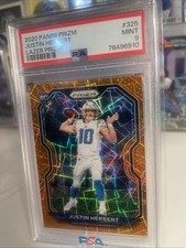 2020 Panini Prizm Rookie Justin Herbert Orange Lazer Prizm 🔥 Psa 9