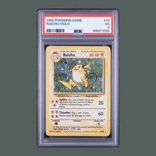1999 Pokemon TCG Base Set Raichu 14/102 Holo Rare PSA 3 Graded