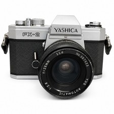 Vintage 1976 Yashica FX-2 35mm SLR Film Camera Yus 28mm f2.8 Lens Japan
