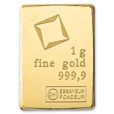 1 gram Gold Valcambi Suisse Bar .9999 Fine
