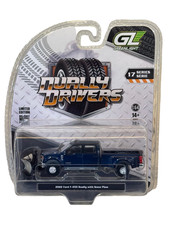 Greenlight Dually Drivers Series 17 2022 Ford F-450 Dually & Snow Plow Blue 1/64