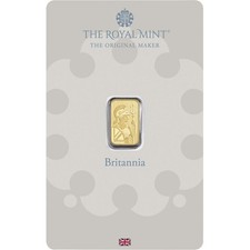 1 gram Gold Bar - Royal Mint Britannia - 999.9 Fine in Assay