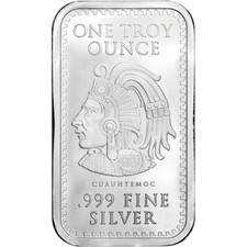 1 oz. Golden State Mint Silver Bar Aztec Calendar .999 Fine