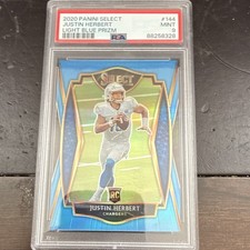 Panini 2020 Select Justin Herbert RC Premier Light Blue Prizm /99 #144 PSA 9