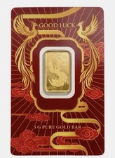 Pamp Suisse Good Luck Phoenix 5 Gram Gold Bar
