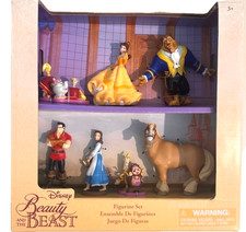 NIB Disney Parks Beauty and the Beast Figurine 7 Piece Playset Toy Set Belle
