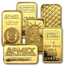 1 gram Gold Bar Secondary Market (Random Brand) .9999 Fine