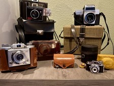 Misc Vintage Cameras with Cases and Accessories all from 1940s-1980s
