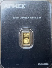 1 Gram APMEX Gold Bar .9999 Fine Sealed in Assay Card TEP ID# 63288