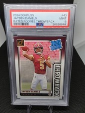 2024 Donruss Jayden Daniels Rated Rookie Throwback #43 RC PSA 9 Commanders